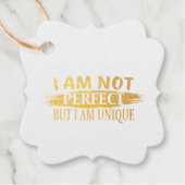 Ik ben niet perfect, maar ik ben uniek bedankjes labels (Voorkant)