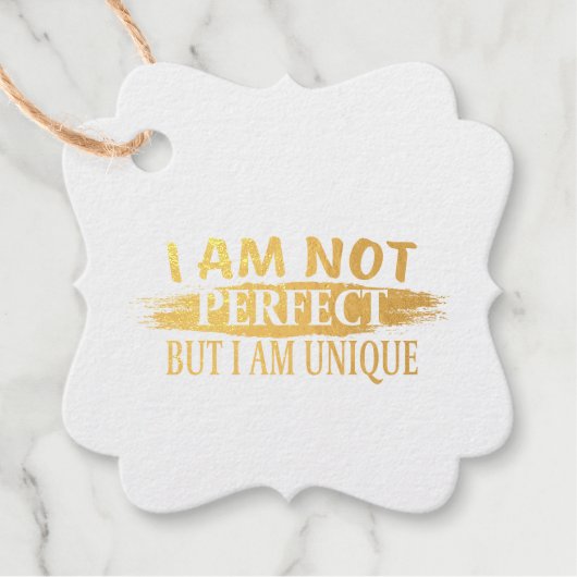 Ik ben niet perfect, maar ik ben uniek bedankjes labels (Voorkant)