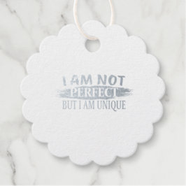 Ik ben niet perfect, maar ik ben uniek bedankjes labels