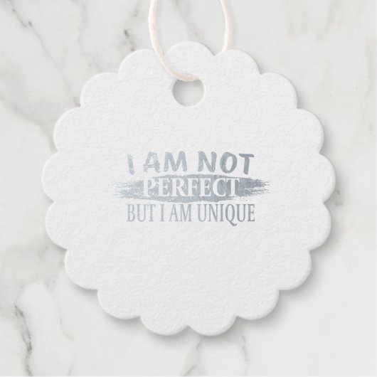 Ik ben niet perfect, maar ik ben uniek bedankjes labels (Voorkant)