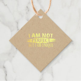 Ik ben niet perfect, maar ik ben uniek bedankjes labels