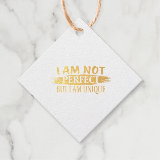 Ik ben niet perfect, maar ik ben uniek bedankjes labels (Voorkant)