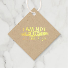 Ik ben niet perfect, maar ik ben uniek bedankjes labels