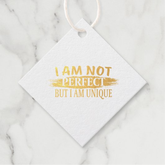 Ik ben niet perfect, maar ik ben uniek bedankjes labels (Voorkant)