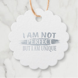 Ik ben niet perfect, maar ik ben uniek bedankjes labels