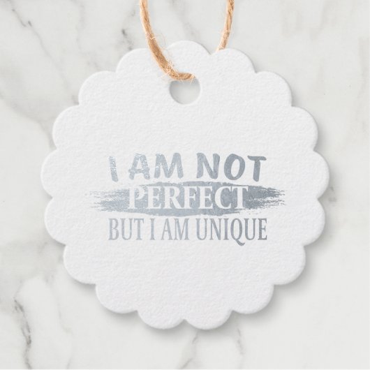 Ik ben niet perfect, maar ik ben uniek bedankjes labels (Voorkant)