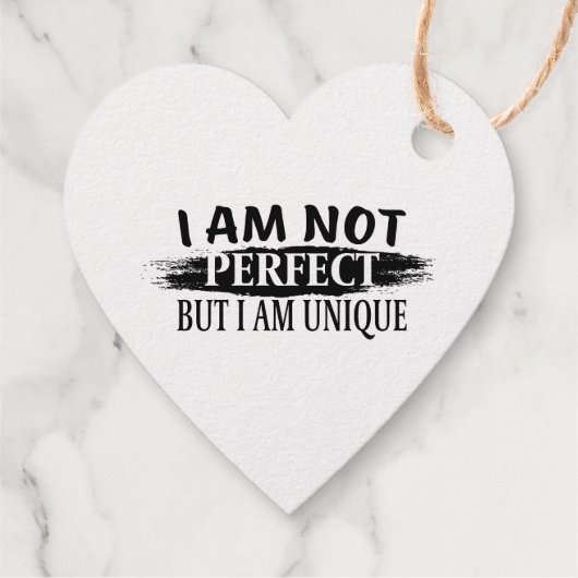 Ik ben niet perfect, maar ik ben uniek bedankjes labels (Achterkant)