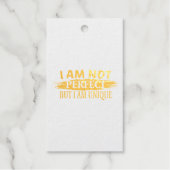 Ik ben niet perfect, maar ik ben uniek cadeaulabels (Voorkant)