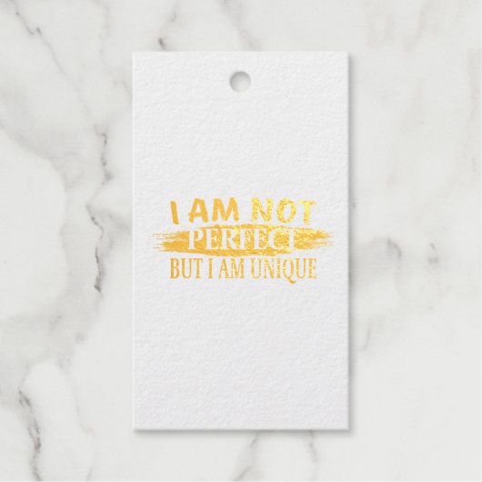 Ik ben niet perfect, maar ik ben uniek cadeaulabels (Voorkant)