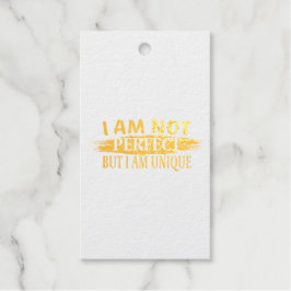 Ik ben niet perfect, maar ik ben uniek cadeaulabels