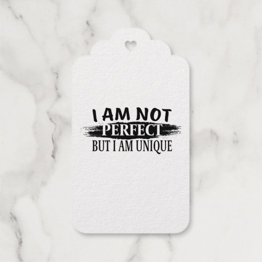 Ik ben niet perfect, maar ik ben uniek cadeaulabels (Achterkant)