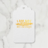 Ik ben niet perfect, maar ik ben uniek cadeaulabels (Voorkant)