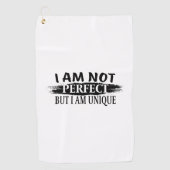 Ik ben niet perfect, maar ik ben uniek golfhanddoek (Voorkant)
