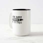 Ik ben niet perfect, maar ik ben uniek tweekleurige koffiemok (Voorkant links)