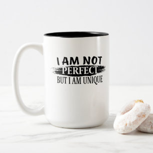 Ik ben niet perfect, maar ik ben uniek tweekleurige koffiemok
