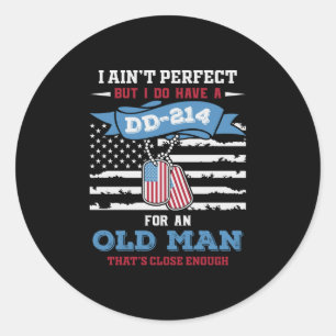 Ik ben niet perfect, maar ik heb wel een dd-214 vo ronde sticker