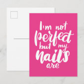 Ik ben niet perfect, maar mijn nagels zijn briefkaart (Voorkant / Achterkant)