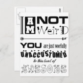 Ik ben niet raar. briefkaart (Voorkant / Achterkant)