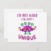 Ik ben niet raar dat ik uniek ben briefkaart (Voorkant / Achterkant)