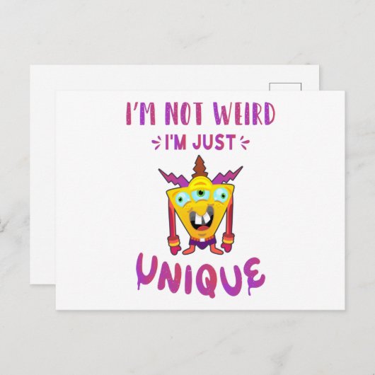 Ik ben niet raar dat ik uniek ben briefkaart (Voorkant / Achterkant)