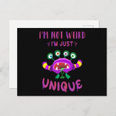 Ik ben niet raar dat ik uniek ben briefkaart (Voorkant / Achterkant)