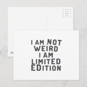 Ik ben niet raar. Ik heb een beperkte editie Briefkaart (Voorkant / Achterkant)