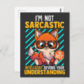 Ik ben niet Sarcastisch, ik ben gewoon intelligent Briefkaart (Voorkant / Achterkant)