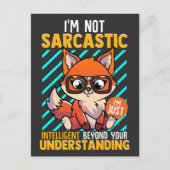 Ik ben niet Sarcastisch, ik ben gewoon intelligent Briefkaart (Voorkant)