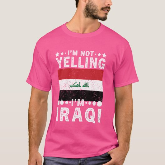 Ik ben niet schreeuwen ik ben Iraakse vlag Pride F T-shirt (Voorkant)