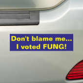 Ik ben niet schuldig aan bumpersticker (Op auto)