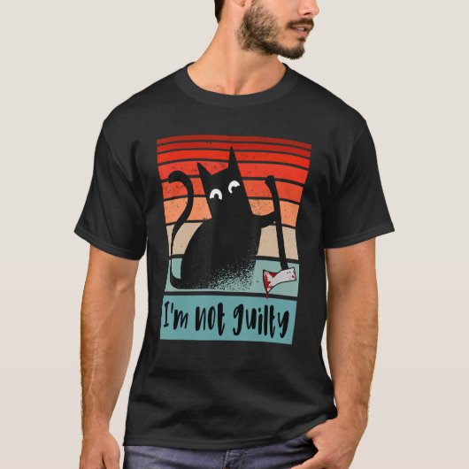 Ik ben niet schuldig aan Innocent Cat met verdomde T-shirt (Voorkant)