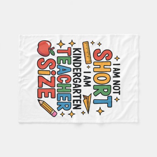 Ik ben niet te kort in de kleuterschool lerarengro fleece deken (Voorkant (Horizontaal))