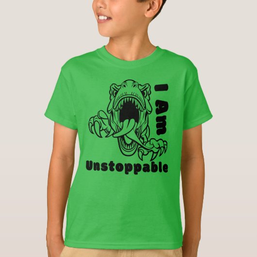 Ik ben niet te stoppen, grappige T-Rex T-shirt (Voorkant)