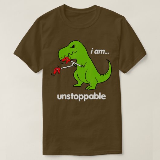 Ik ben niet te stoppen Rex Dinosaur Dino Cute Humo T-shirt (Design voorkant)