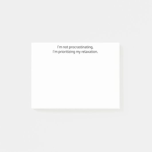 Ik ben niet uitstellen, grappig, geestig, Custom Post-it® Notes (Voorkant)