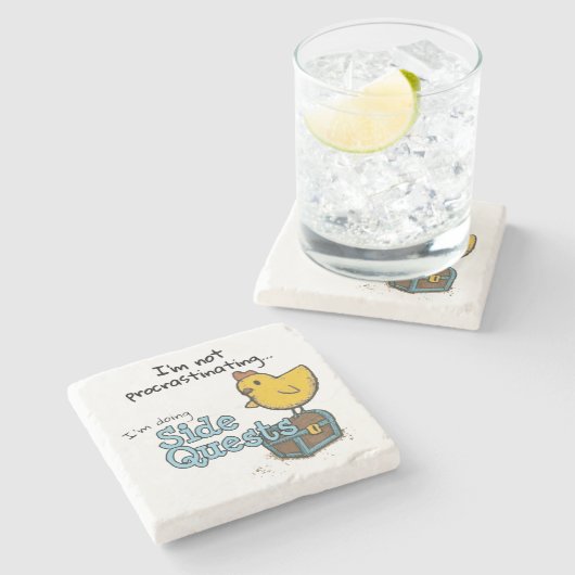 Ik ben niet uitstellen Ik doe Side Quests (BC) Stenen Onderzetter (Zijkant)