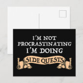 Ik ben niet uitstellen - ik doe side quests briefkaart (Voorkant / Achterkant)