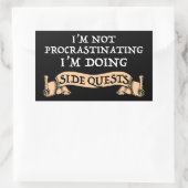 Ik ben niet uitstellen - ik doe side quests rechthoekige sticker (Tas)