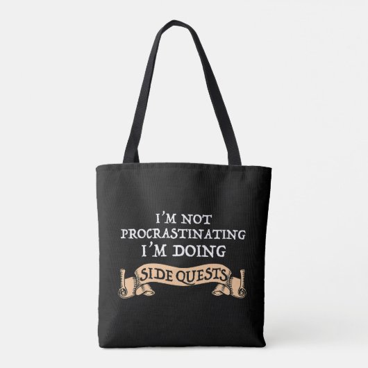 Ik ben niet uitstellen - ik doe side quests tote bag (Achterkant)