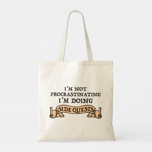 Ik ben niet uitstellen - ik doe side quests tote bag (Achterkant)