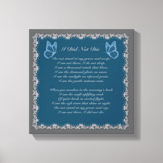 Ik ben niet van Bereavement Canvas Print (Voorkant)