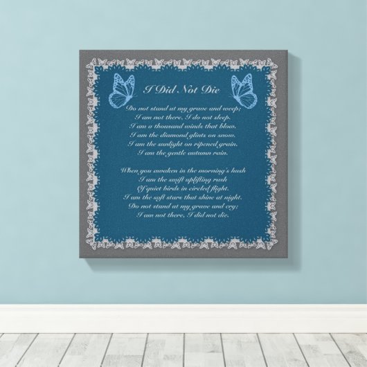 Ik ben niet van Bereavement Canvas Print (Insitu (Houten vloer))