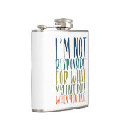 Ik ben niet verantwoordelijk grappig heupfles (Rechts)