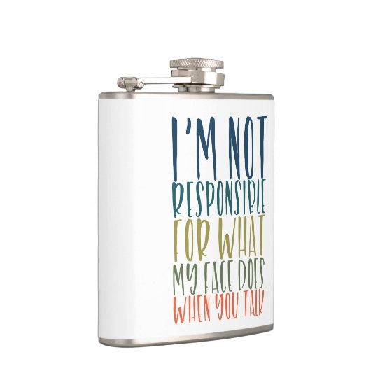 Ik ben niet verantwoordelijk grappig heupfles (Rechts)
