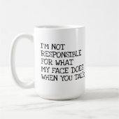 Ik ben niet verantwoordelijk voor grappige aanstoo koffiemok (Links)