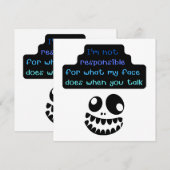 Ik ben niet verantwoordelijk voor wat mijn gezicht kaart (Voorkant / Achterkant)