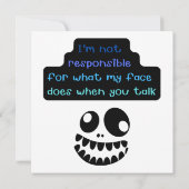 Ik ben niet verantwoordelijk voor wat mijn gezicht kaart (Achterkant)