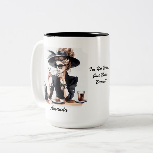 Ik ben niet verbitterd, gewoon beter gebrouwen kof tweekleurige koffiemok (Voorkant links)