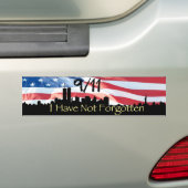 Ik ben niet vergeten - 9/11 NY Skyline Waving Flag Bumpersticker (Op auto)