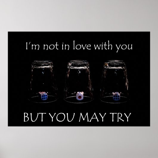 Ik ben niet verliefd op je, maar je kunt het probe poster (Voorkant)